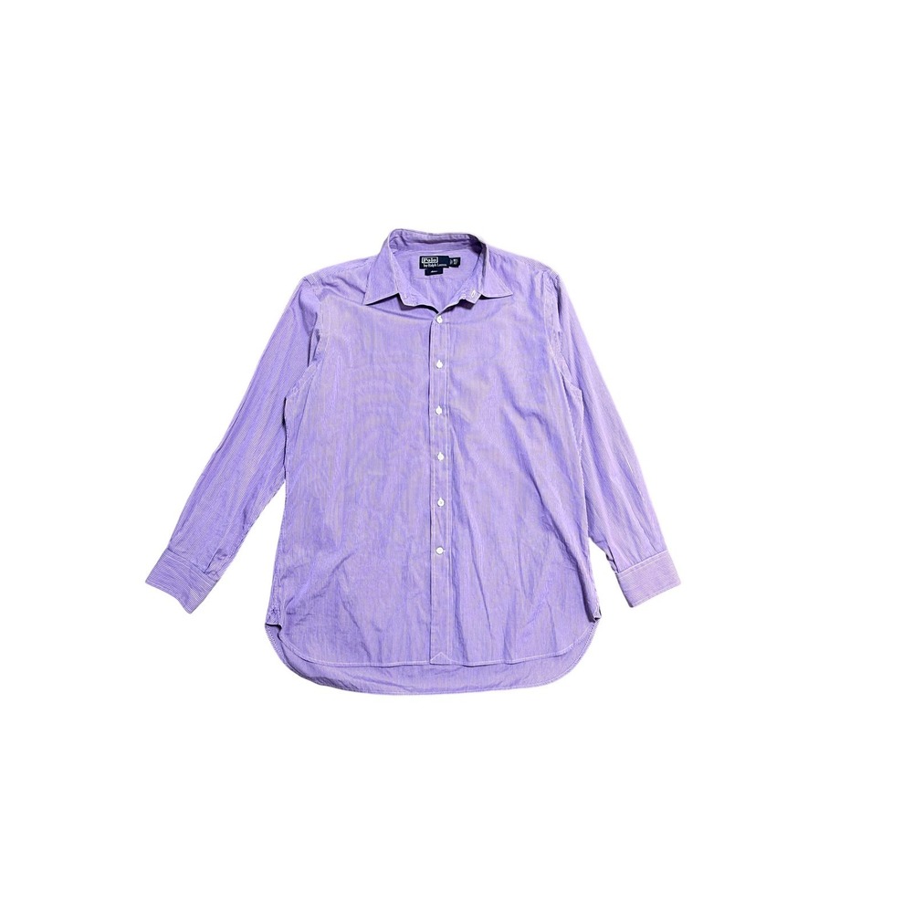 Polo Ralph Lauren Dress Shirt Mens 16.5 34/35 Purple Pinstripe 100% Cotton
